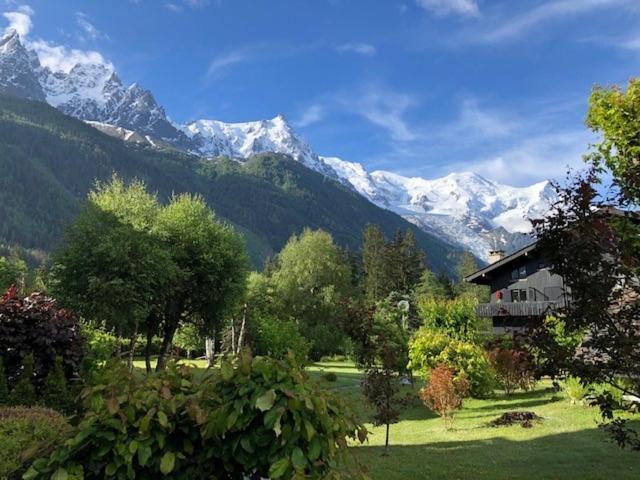 Studio Au Calme Avec Jardin Et Vue Mont-Blanc Шамони Екстериор снимка